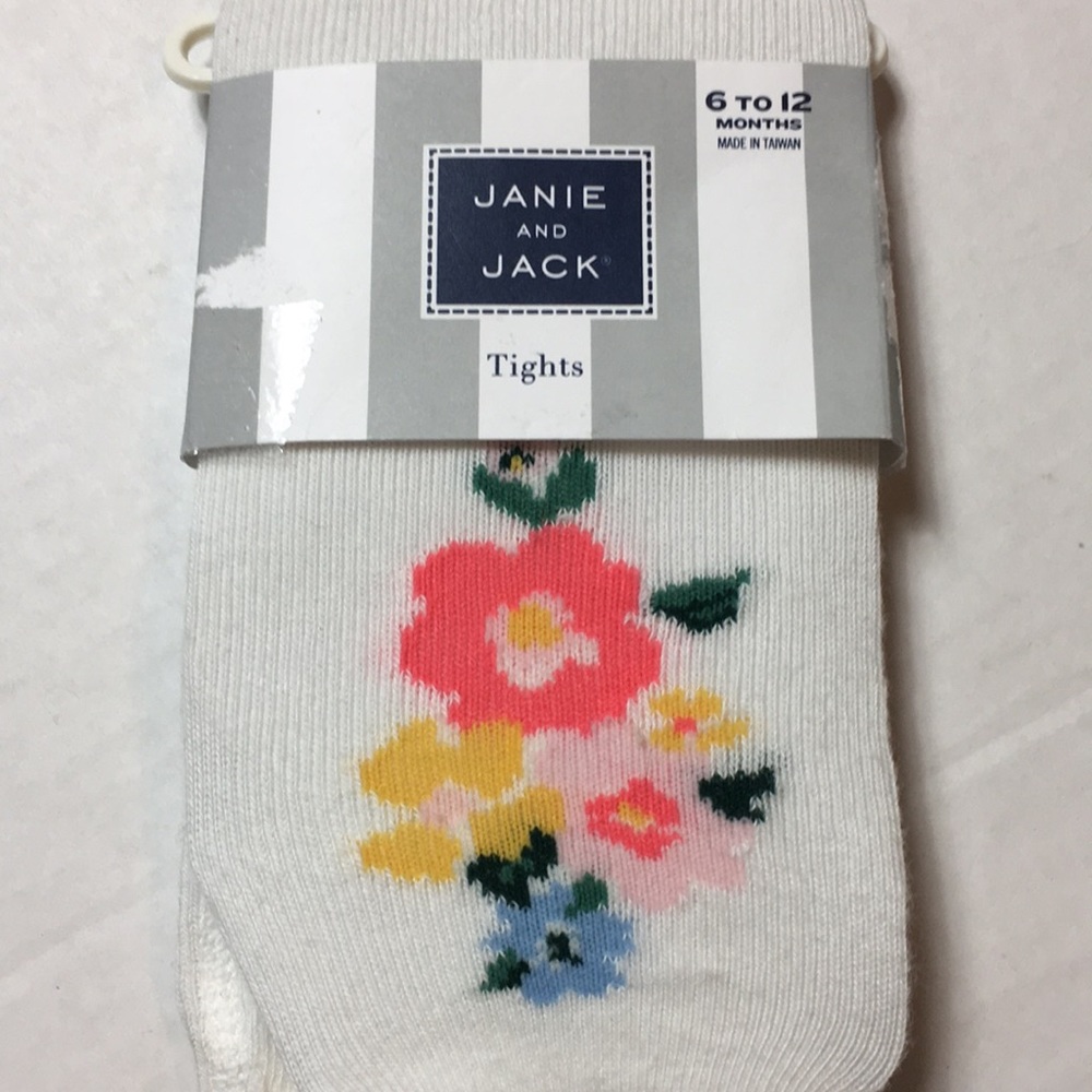 NWT/ Janie and Jack infant tights girl’s flower - Picture 7 of 7